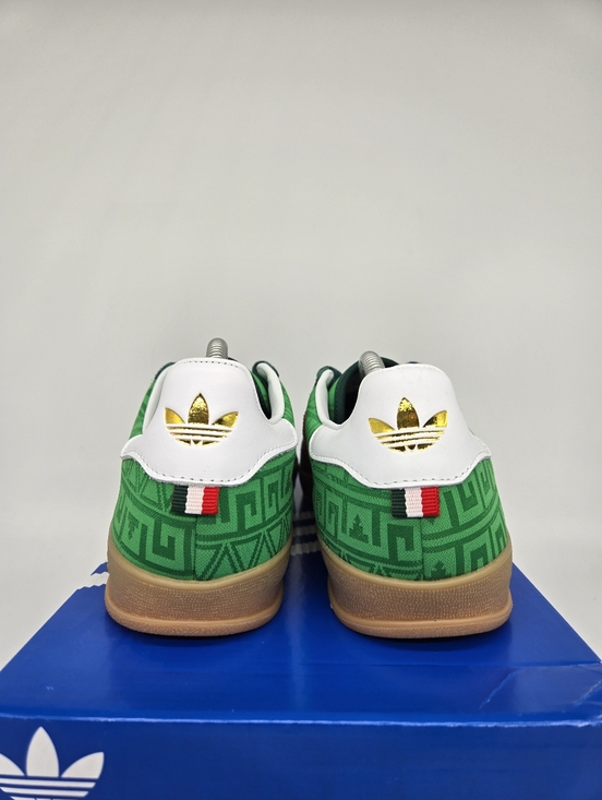adidas Women's Gazelle Indoor IH9647 Green Red Mexico Shoes Size 9 New - Picture 6 of 8